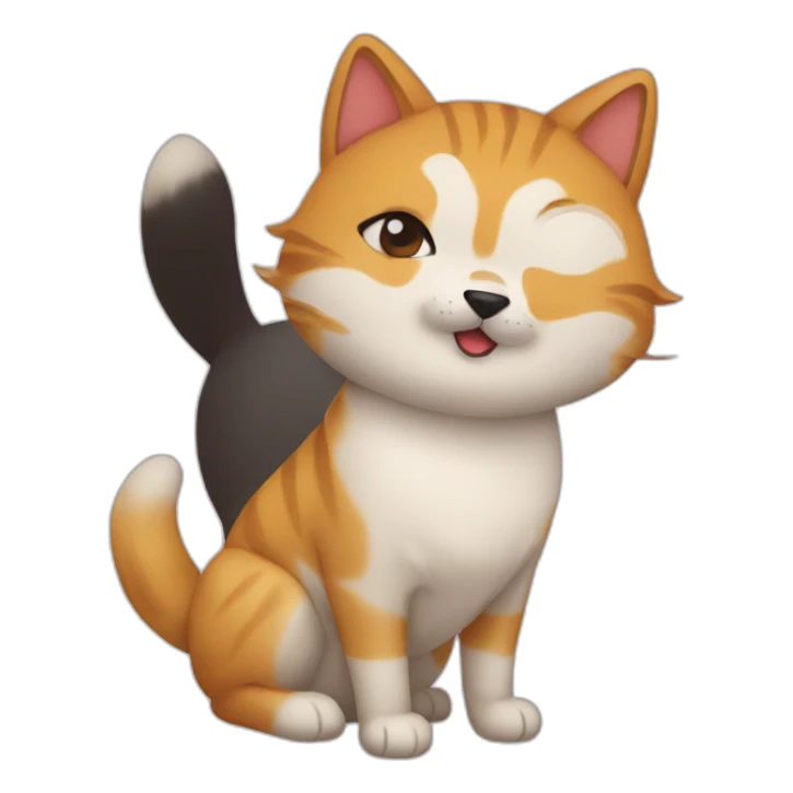 cat friends with dog shiba sticker