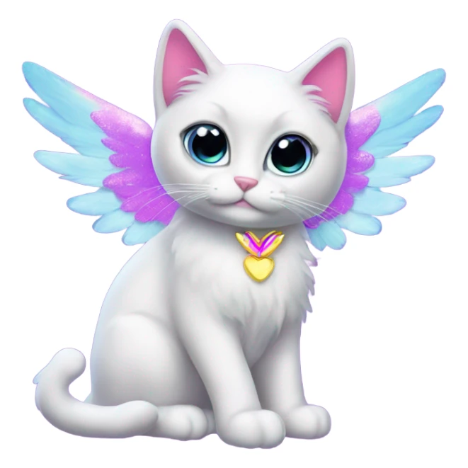 Lisa frank cat with angel wings sticker