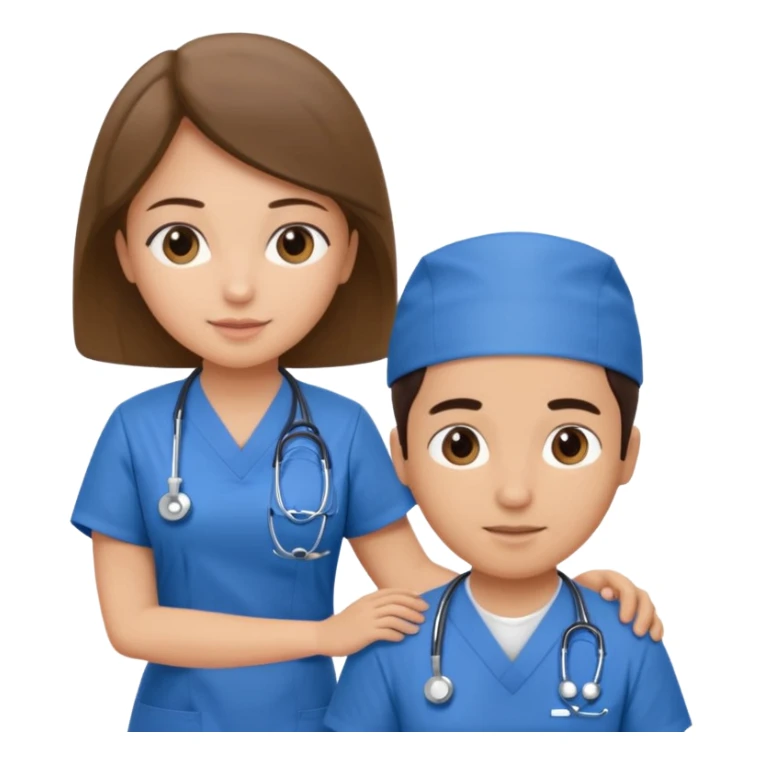 A nurse attending to a patient at the hospital sticker
