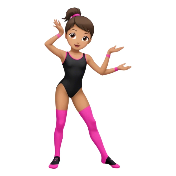 sport dancer in black leotards and pink socks who talk sticker