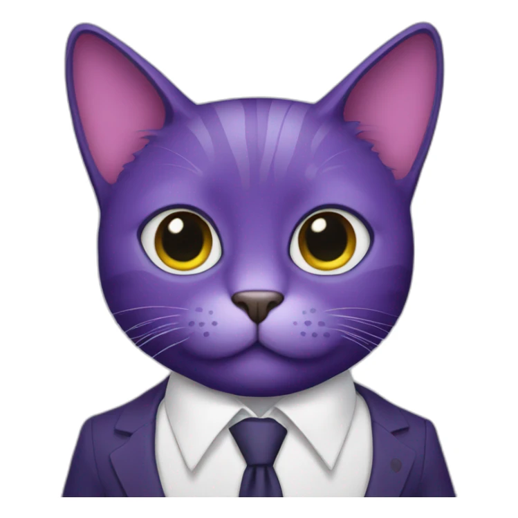 Purple cat in a suit sticker