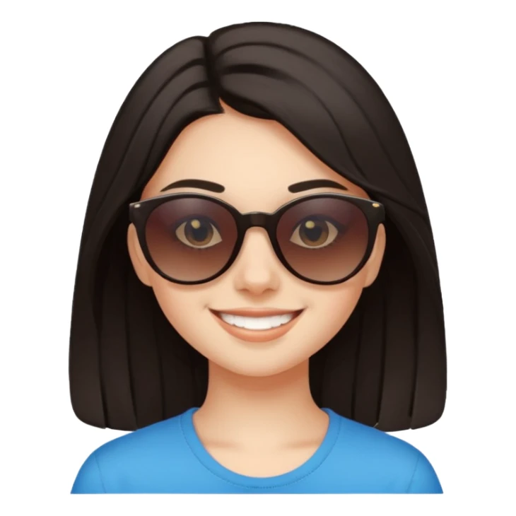 ragazzina di 16 anni mora con occhiali scuri sticker