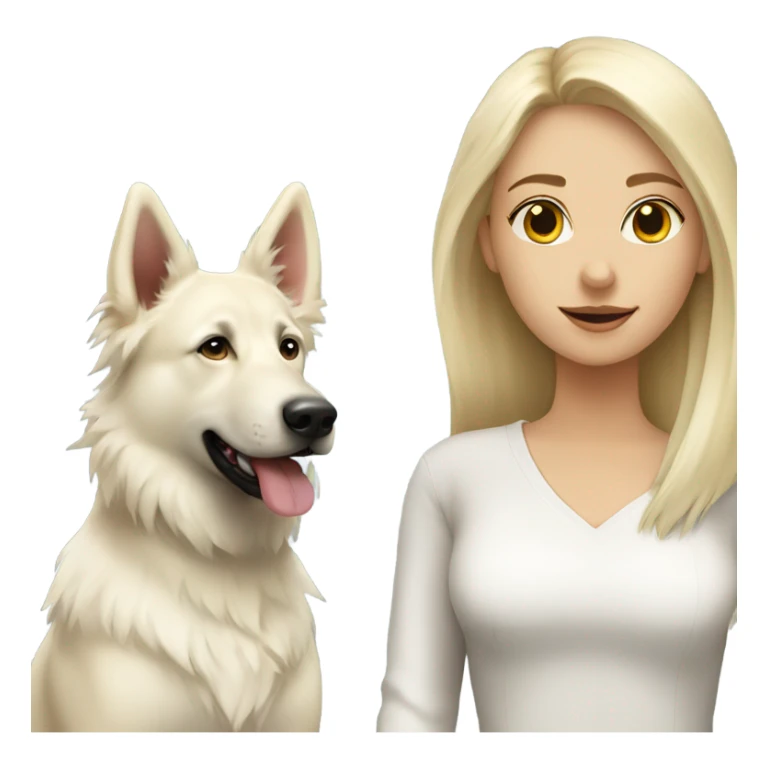blonde girl and white shepherd sticker