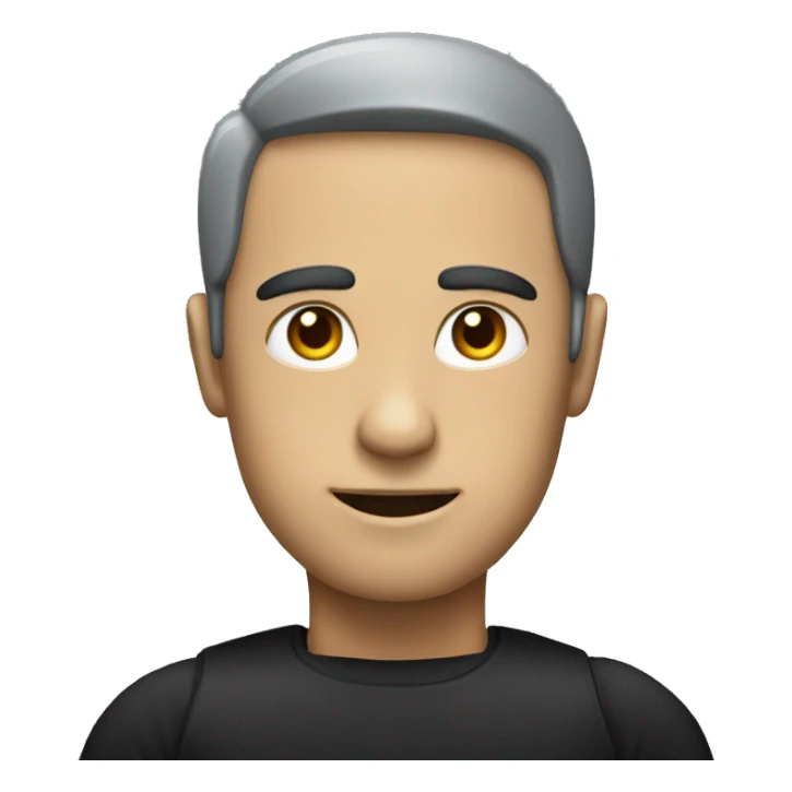 make an emoji with the face of a half-robot man wearing black office clothes sticker