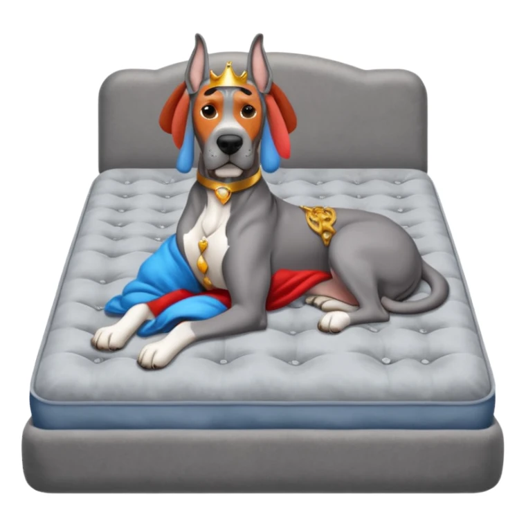 Gray Great Dane on king size mattress floppy ears sticker