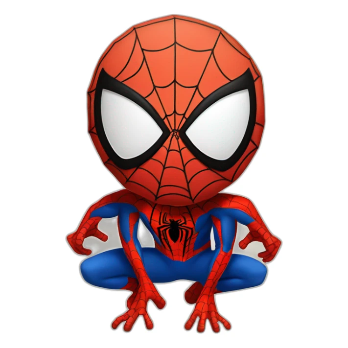 Spiderman qui tisse une toile d'araignée sticker