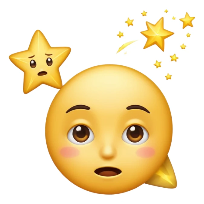 shooting star emoji with a sarcastic, exasperated face, rolling its eyes, frustrated humorous expression sticker