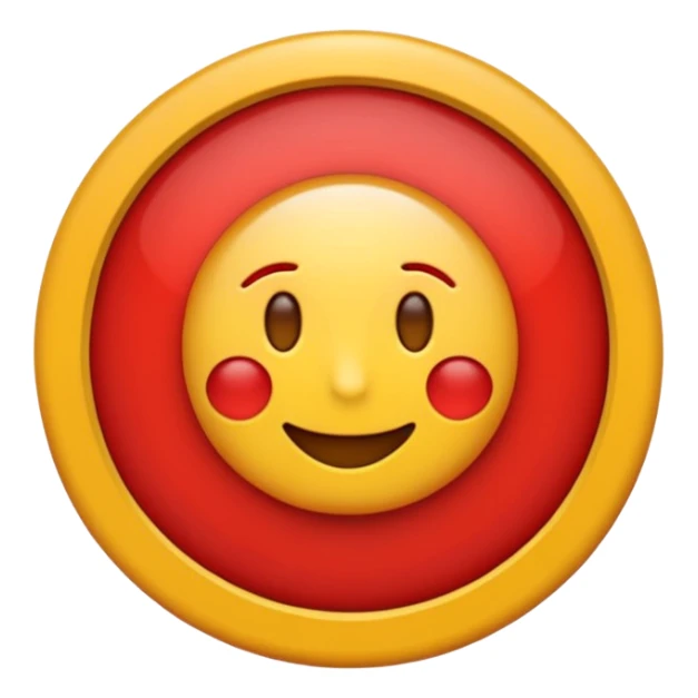 Emoji estilo vectorial de un sol rojo , en el centro un círculo blanco con borde rojo y una letra U roja gruesa. Diseño simple, colores sólidos, sin texto adicional, fondo transparente, estilo emoji oficial. sticker