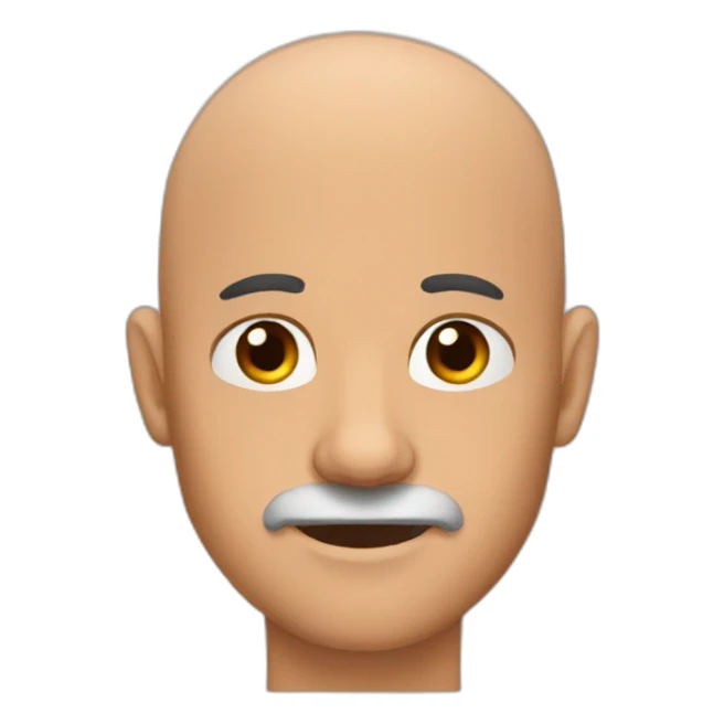 Bald Man brown eyes Moose Antlers sticker