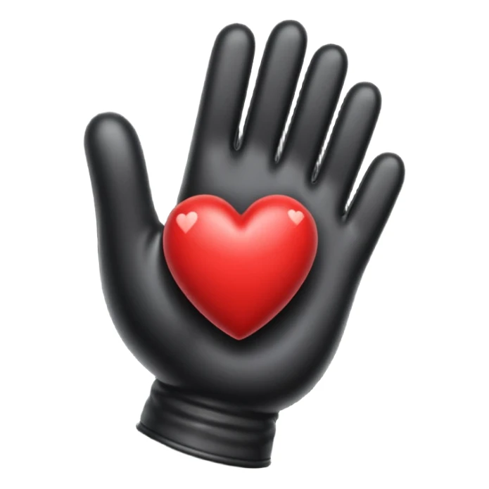 heart with a black velvet glove sticker