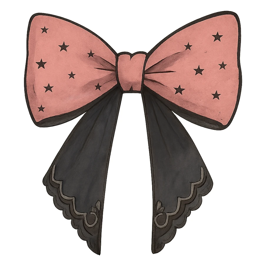 pink and black gothic bow sticker