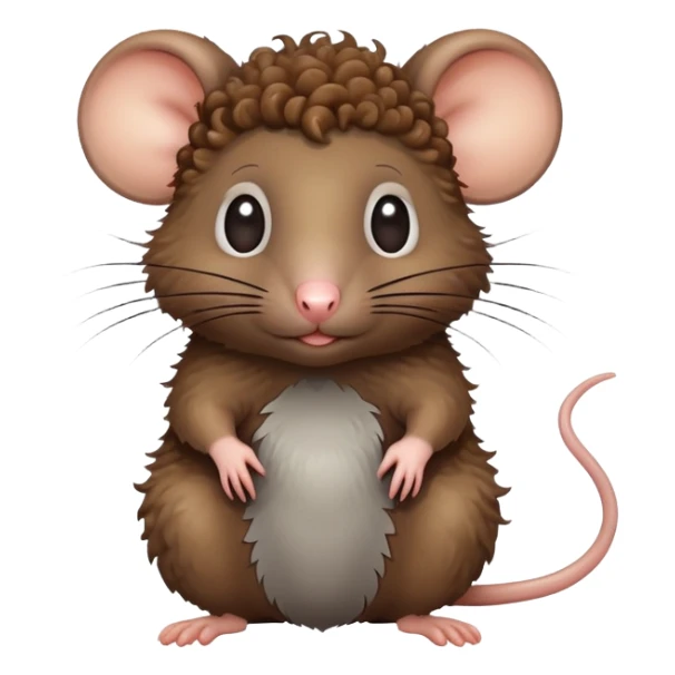rat with curly hair sticker