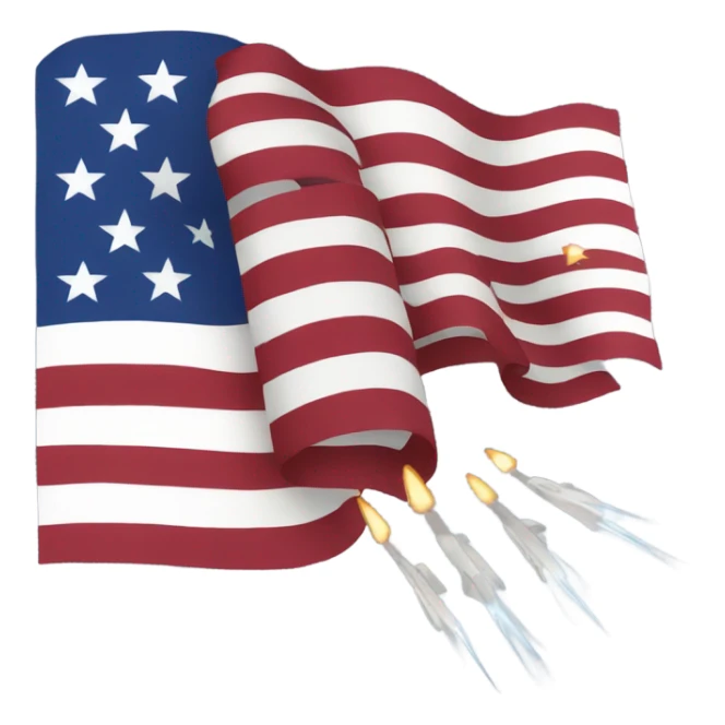 American flag with shooting stars sticker