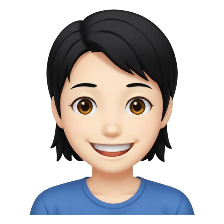 anime character with a big smile sticker