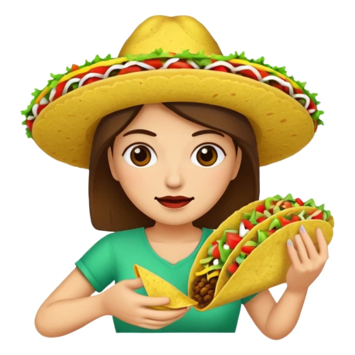 taco eating woman sticker