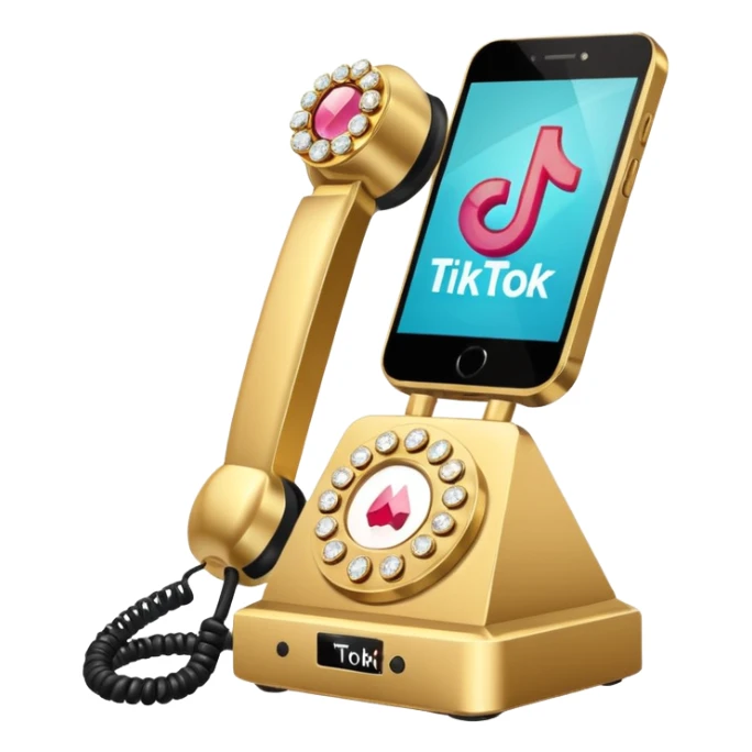 tiktok on gold diamond phone sticker