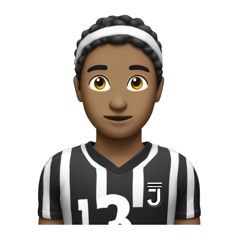 jugadora de voley con vestimenta juventus morocha y camiseta numero 3 sticker