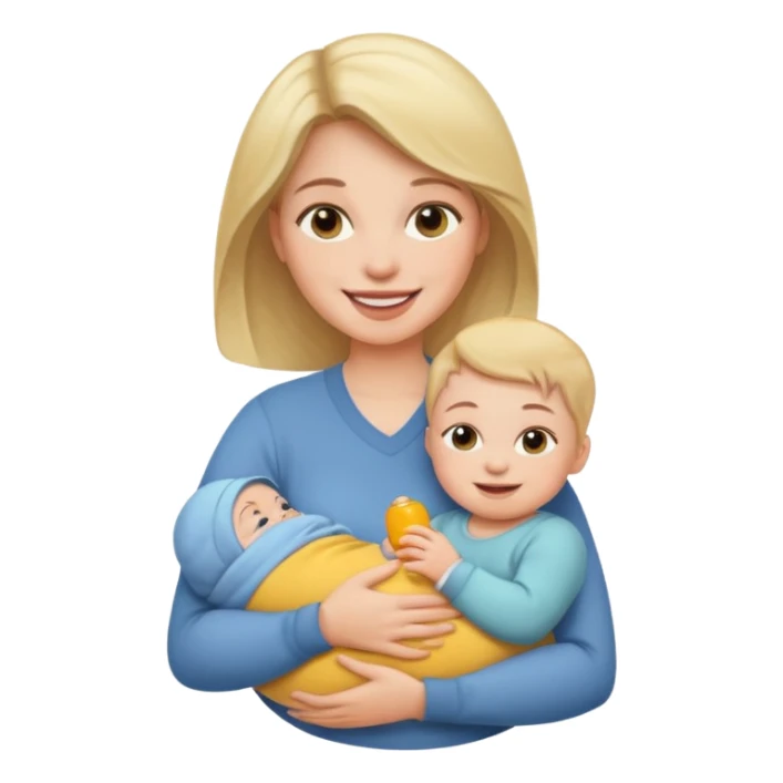 woman holding baby sticker