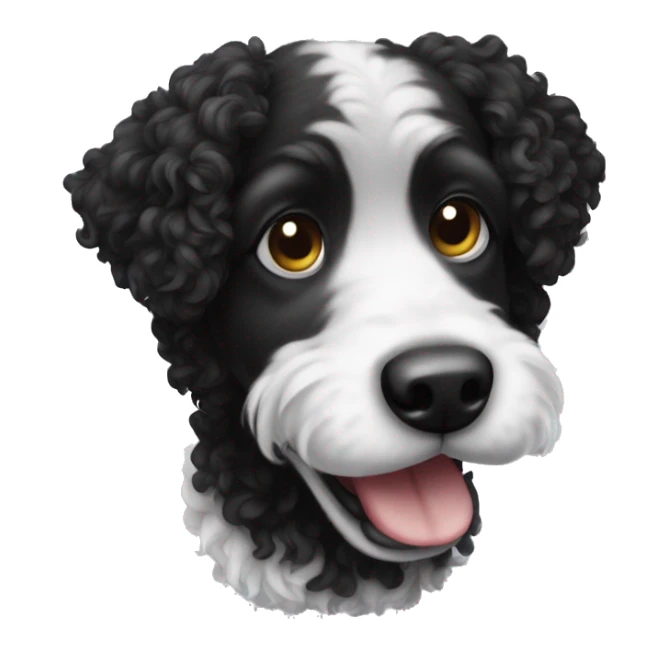 Black and white curly dog sticker