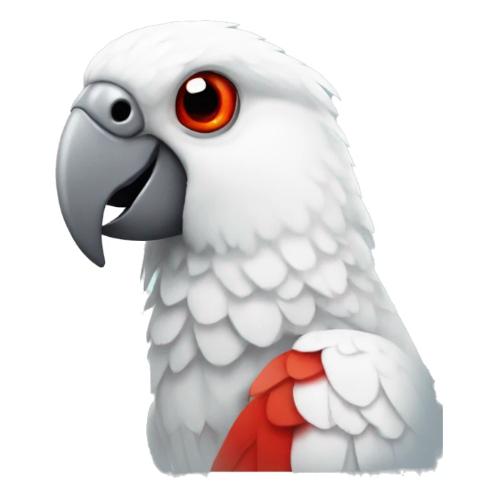 White parrot with red beak and red eyes sticker