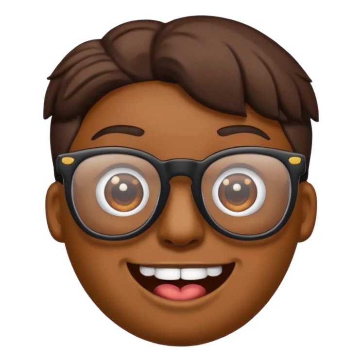 Poop emoji with diamond teeth and black glasses  sticker