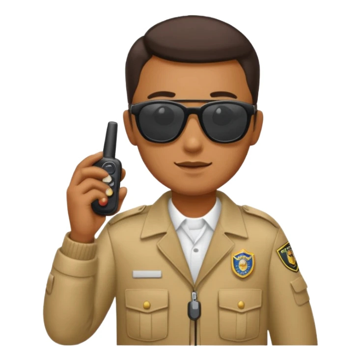 school security, sun glasses, holding walkie-talkie sticker