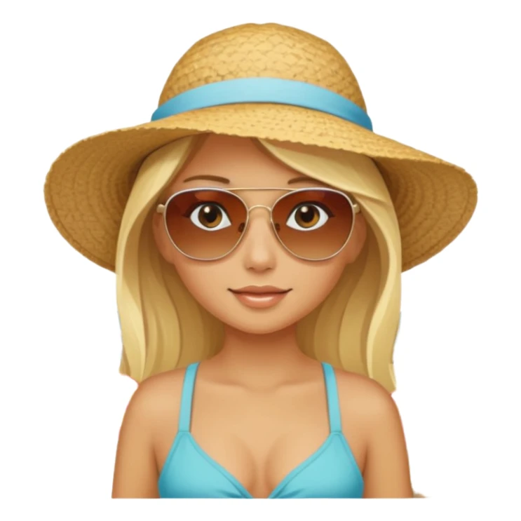 Blonde girl going to the beach sticker