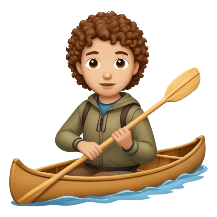 brown curly hair gil in a canoe sticker