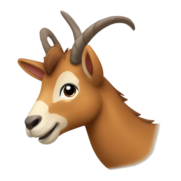 happy smiling brown chamois left hoof pointing up sticker