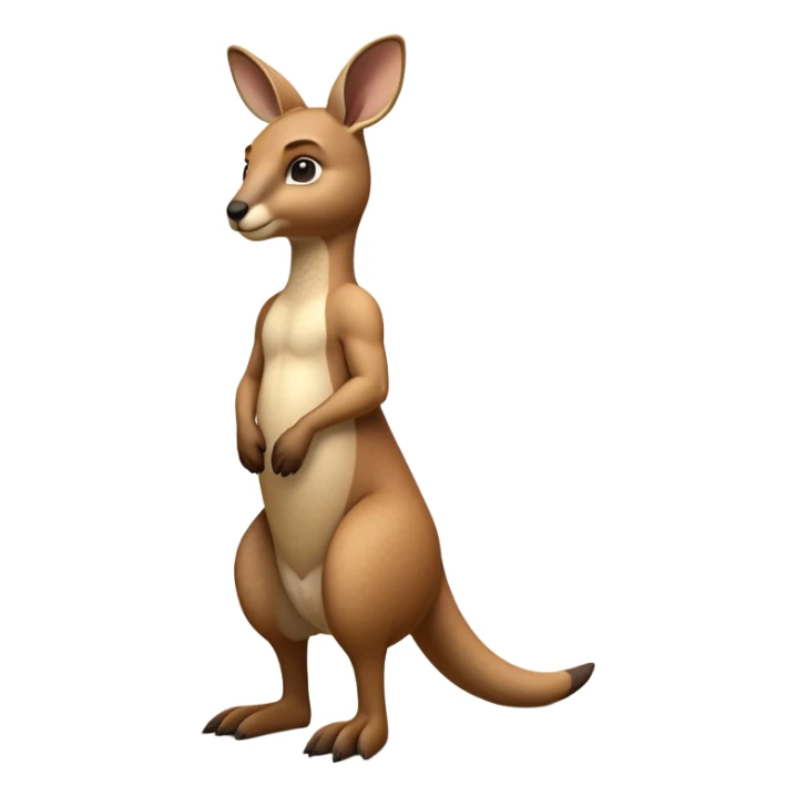 cinematic-kangaroo-realistic-full-body-standing-emoji,-powerful-muscular-frame-balanced-on-strong-hind-legs,-large-tail-resting-lightly-on-the-ground,-short-forearms-held-close-to-chest,-warm-brown-fur-textured-and-detailed,-keen-eyes-scanning-the-horizon-with-curious-alertness,-simplified-yet-realistic-focused-features,-highly-detailed,-glowing-with-a-subtle-natural-radiance sticker
