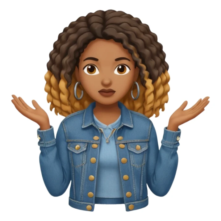 black woman with locks shrugging sticker