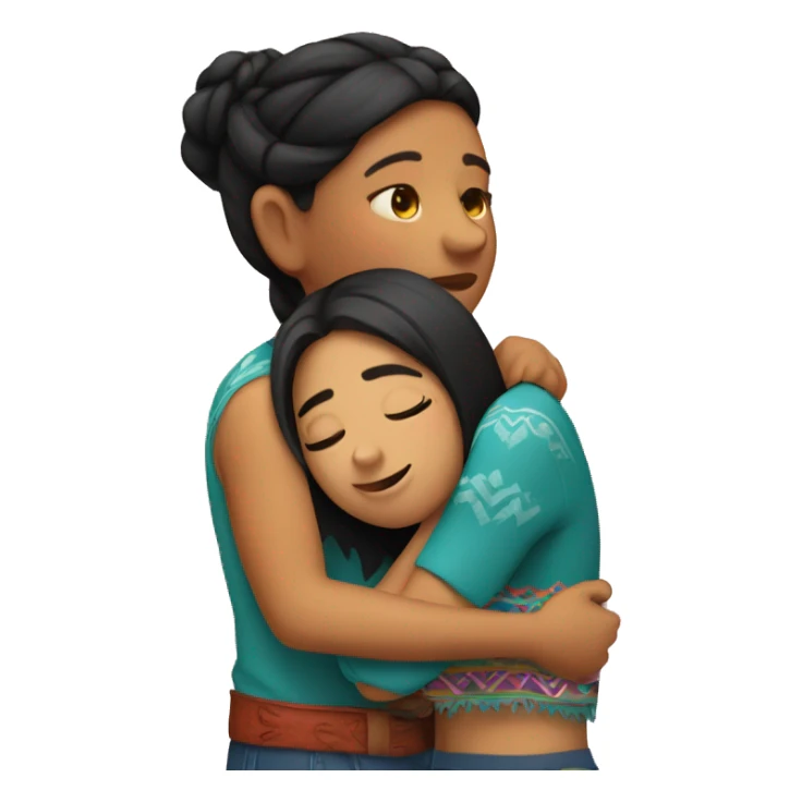 Mexican girl hugging her friend sticker