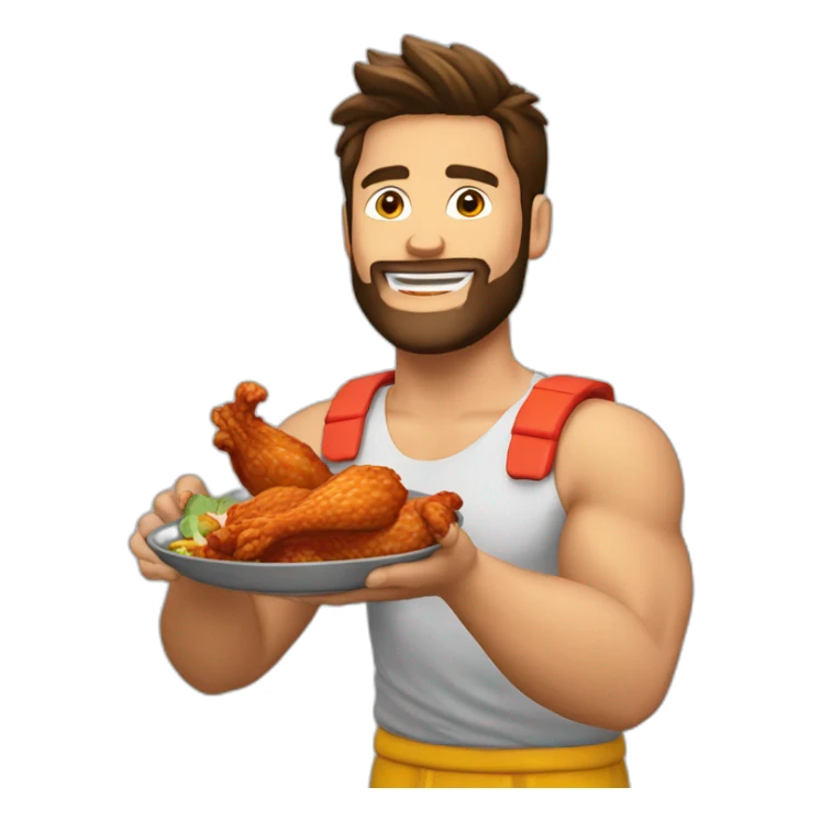 Giroud qui mange des chiken wings sticker