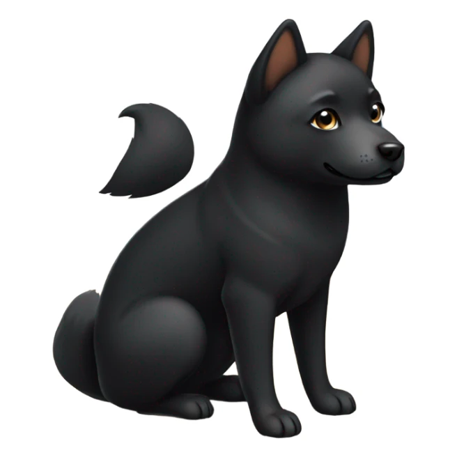 realistic black shiba inu indoors sticker