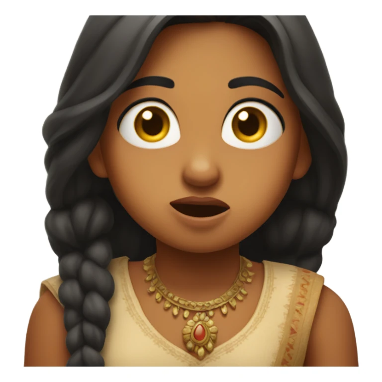 Indian girl with a shocked face sticker