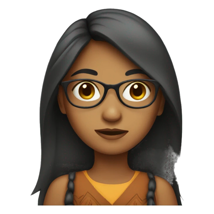 Indian girl with glasses and long hair sticker