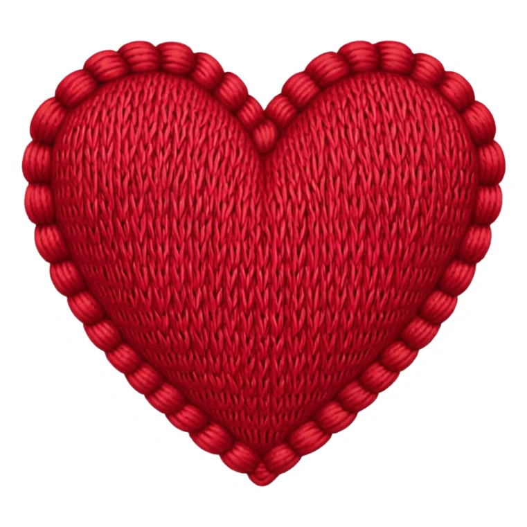 Vintage style, Knitted textured heart  sticker