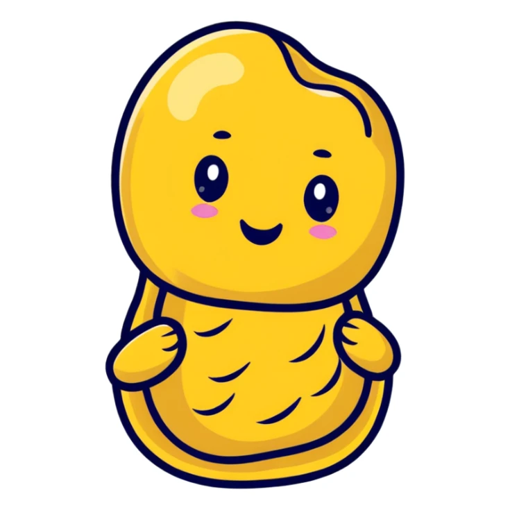cute peanut character with happy face sticker