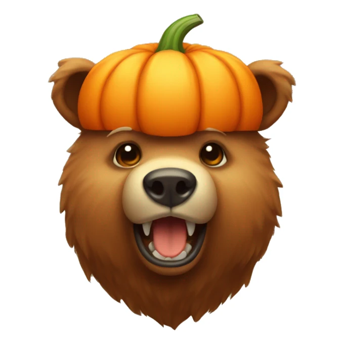 a cute bear with a little pumpkin on his head sticker