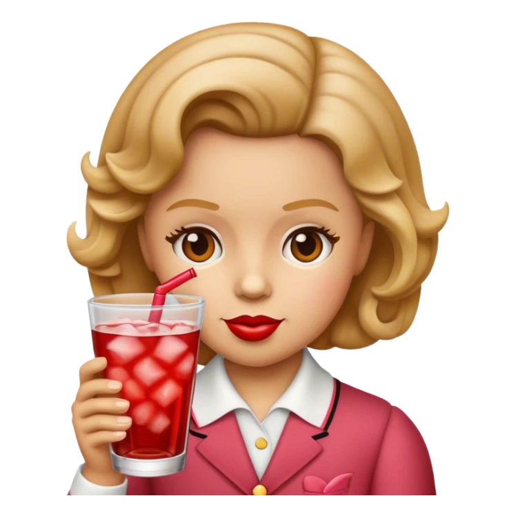 Cool emoji with a shirley temple sticker