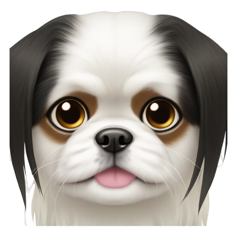 Japanese chin white and black asymmetrical eyes  sticker