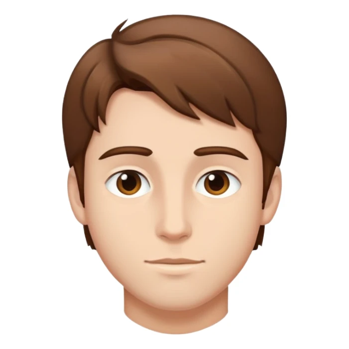 Men young no mustache hair brown sticker