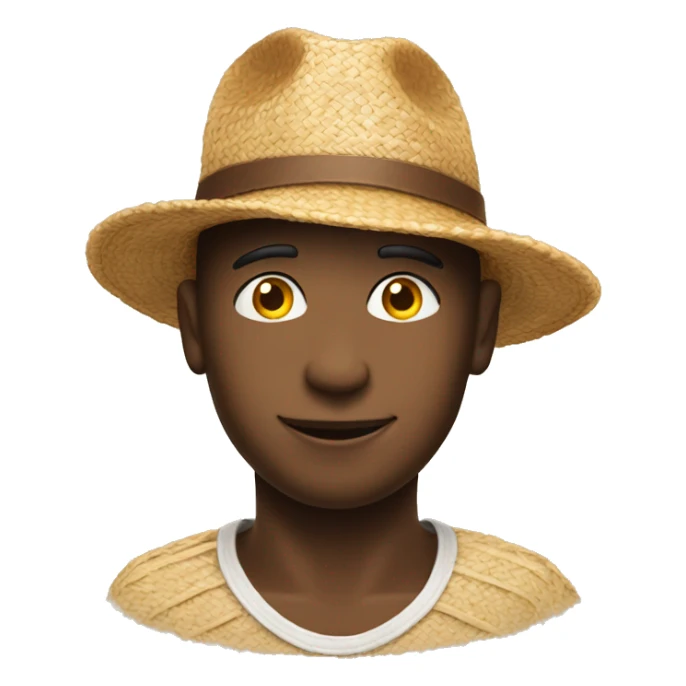 A face of love and a straw hat on his head sticker