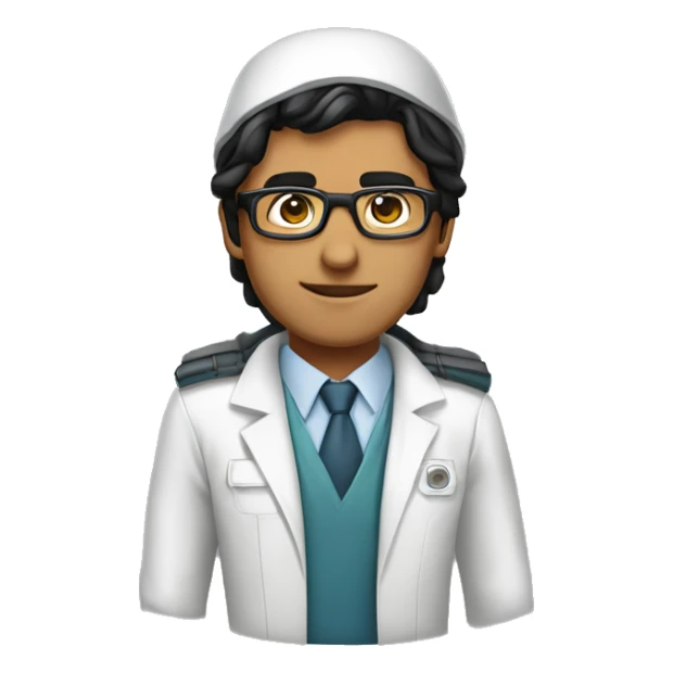 a mechanical engineer expert in computer science black hair indian and add aviator type glasses and wearing professional costume sticker