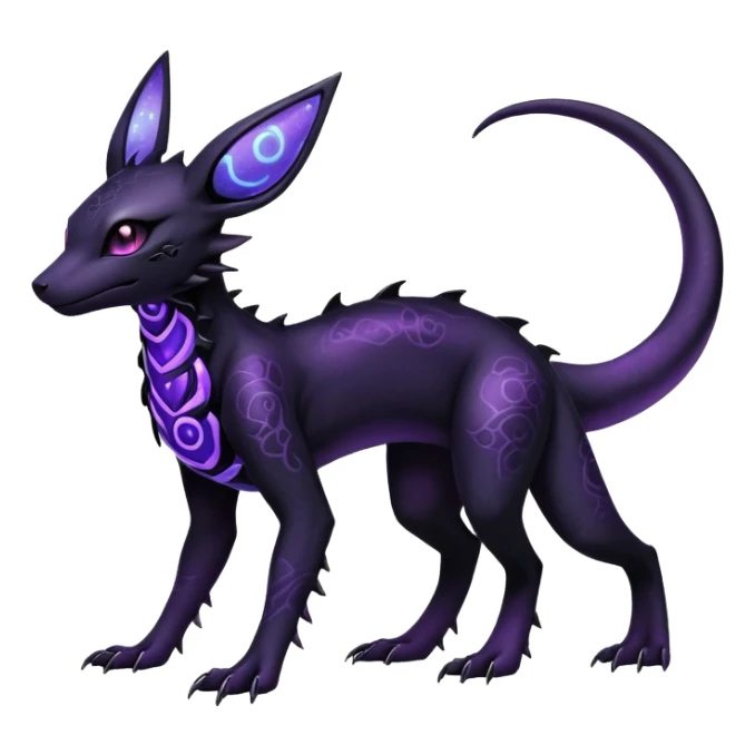 Gothic Nebulae Salandit-Umbreon-Fakémon-hybrid-creature (full body)  sticker