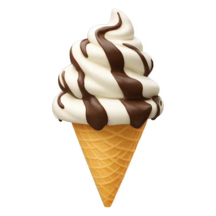 Chocolate and vanilla swirl soft serve on a cone sticker
