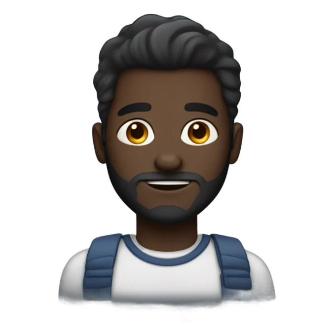 Handsome deep dark skin man with beard and high fade sticker