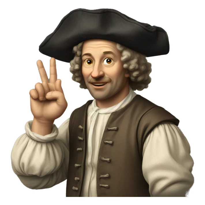 dutch man 17th century making ok sign sticker