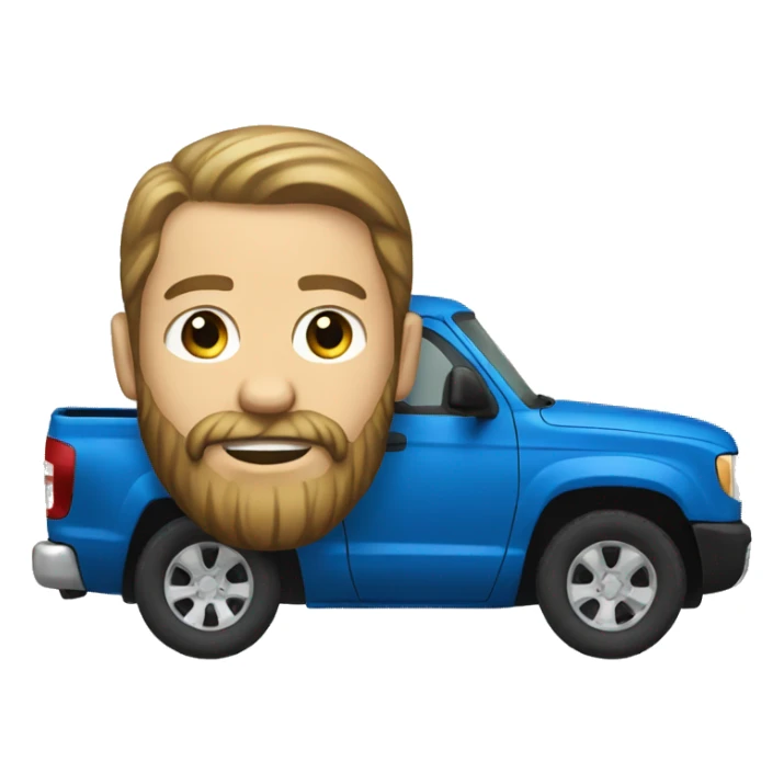 White Man with beard and blue truck sticker