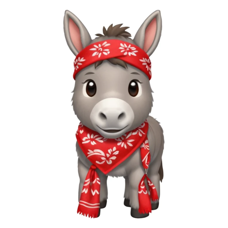 adorable donkey with a red bandana sticker